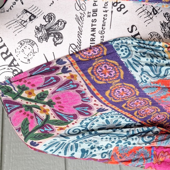 Natural Life Sierra Patchwork Print Duster Size L/XL Boho Multicolor Casual - Picture 4 of 11